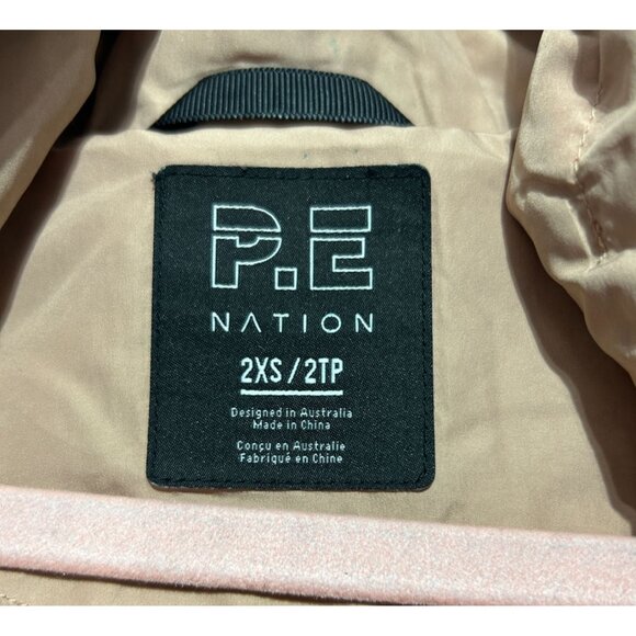 P.E. Nation Women's Colorblock Man Down Windbreaker Jacket Hood Size 2XS 3224 - Picture 9 of 16